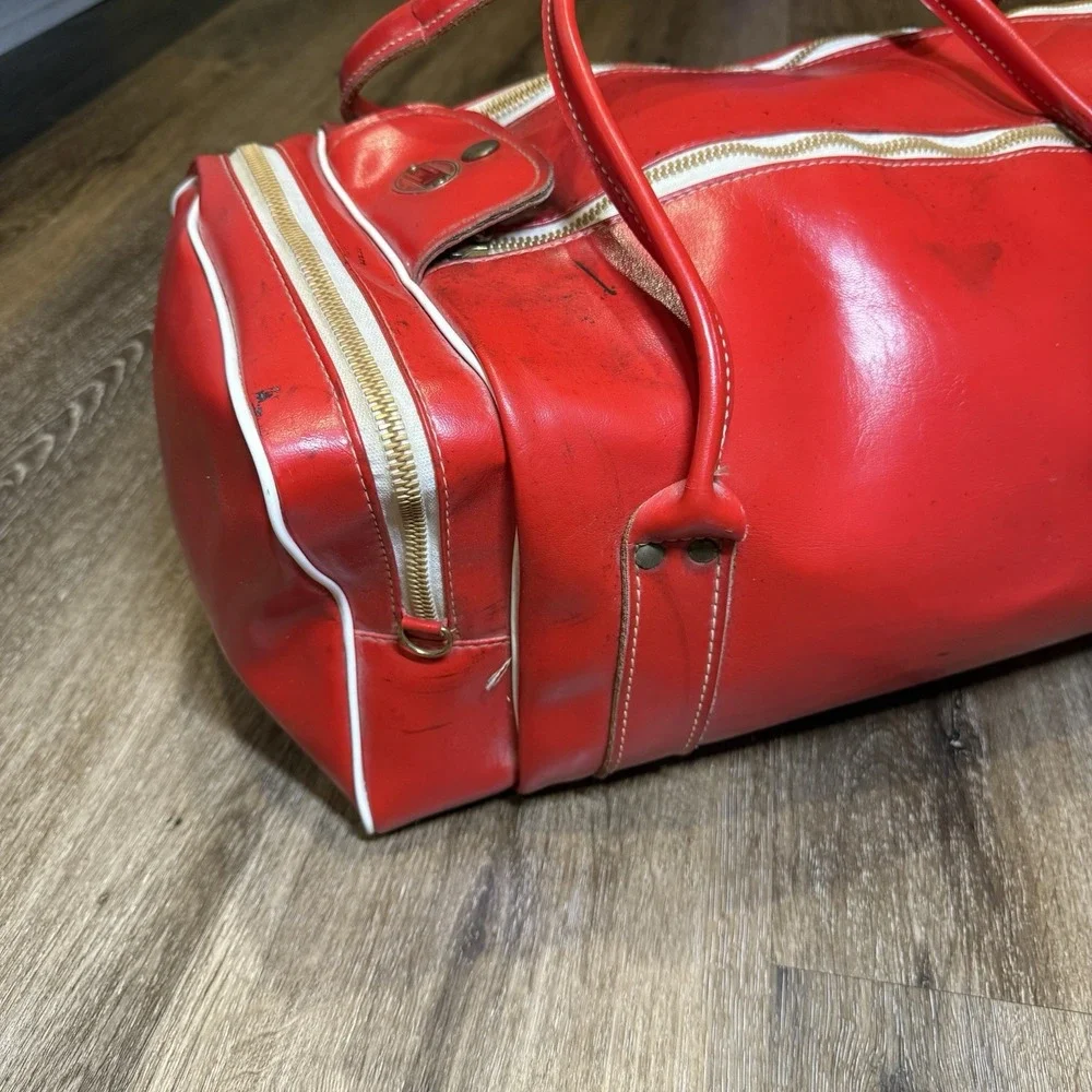 Vintage‎ Houston Open Golf Coca Cola Leather Duffel Bag Red White 50s 60s Talon